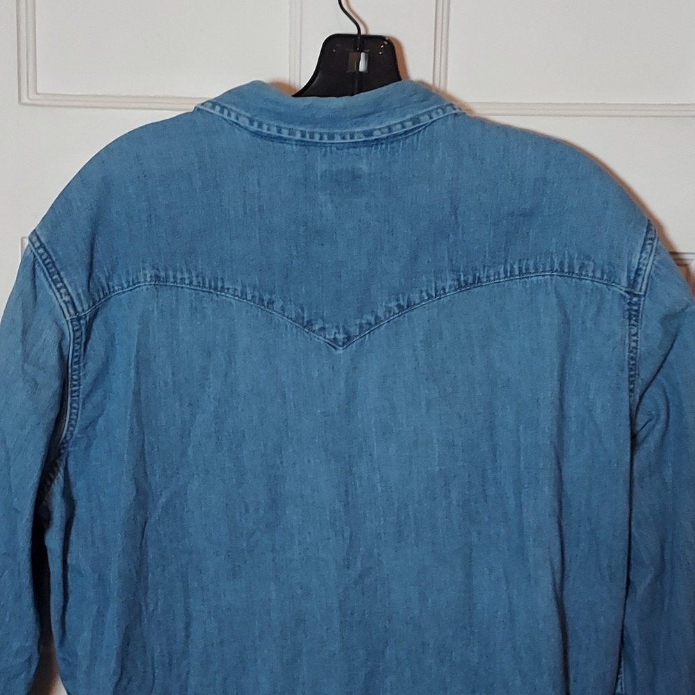Levi's Men's Western Shirt Pearlized Snaps Medium Wash Denim Large - Picture 13 of 14